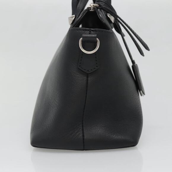FENDI Hand Bag Leather Black Silver - Picture 4 of 14